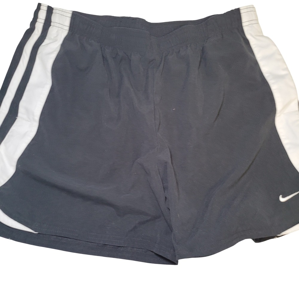 Nike Womens Running‎ Shorts Black White Swoosh Athletic Large